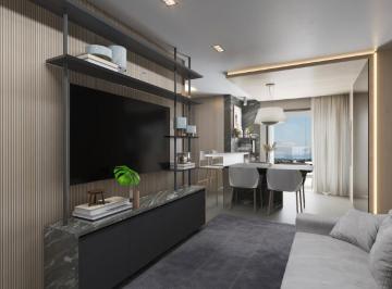 Living decorado no Essência Residence, no bairro Fazenda, em Itajaí (imagem ilustrativa) · Apartamento com 2 dormitórios no Essência Residence, Fazenda, Itajaí