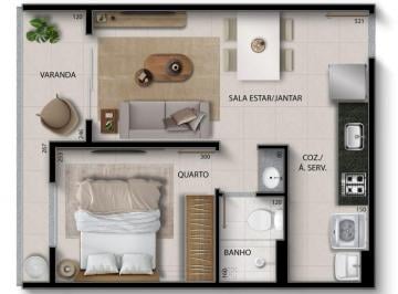 Planta 01 - 1 dorm 35,57m² · Apartamento em Coqueiral de Itaparica Vila Velha ES