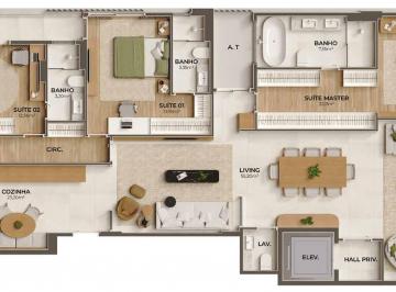 Planta 01 - 4 dorm 249,86m² · Garden em Enseada do Suá - Vitória ES