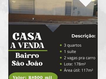 Casa · 117m² · 3 Quartos · 2 Vagas · Casa 3/4 1 suíte no bairro São João, Anápolis/GO