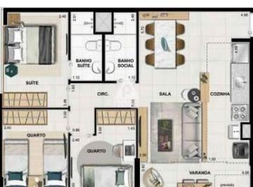 Apartamento · 60m² · 3 Quartos · 1 Vaga · Apartamento 3 quartos uma suite vaga condomínio Etehe Residencial