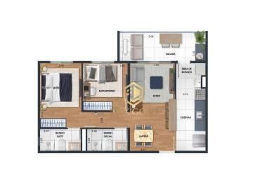 Apartamento · 61m² · 2 Quartos · 1 Vaga · Apartamento em Centro, Taubaté/SP de 61m² 2 quartos à venda por R$ 408.000,00
