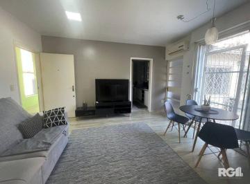 Living-Mesa-Cadeias · Apartamento 01 dormitório- Bairro Farroupilha-01 vaga Garagem.