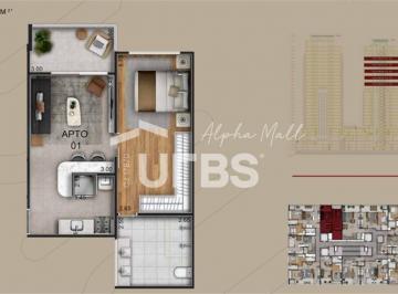 Apartamento · 51m² · 1 Quarto · 1 Vaga · Flat no Euro Towers