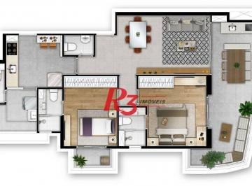 5130cce3d7604845185228d84067f94418cbb420 · Apartamento à venda, 91 m² por R$ 1.340.982,68 - Boqueirão - Santos/SP