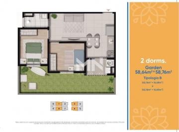 Apartamento · 59m² · 2 Quartos · 1 Vaga · Apartamento na planta no Edifício Bella Verona, com 58 m²
