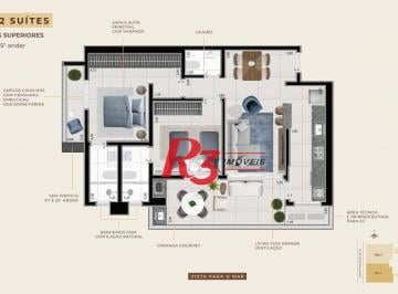 8dd28e80370a30f37c163c72ce5c80ff32a834b1 · Apartamento à venda, 89 m² por R$ 1.427.618,54 - Boqueirão - Santos/SP