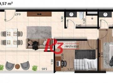 4e836a4735b858ffaafac5f118de6f2b617193ce · Apartamento à venda, 59 m² por R$ 574.000,00 - Macuco - Santos/SP