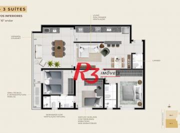 d0ced40eef7f080dc2a78796fb11f6aa3f641bd3 · Apartamento à venda, 106 m² por R$ 1.474.609,19 - Boqueirão - Santos/SP