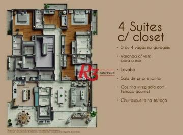 5f04b2781f5687294c70ada5dc2e7fa66bb24b0a · Apartamento à venda, 295 m² por R$ 5.850.000,00 - Ponta da Praia - Santos/SP