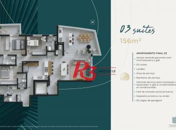 8e85e491db12be565805aee4d0d70c6764ed3e25 · Apartamento à venda, 156 m² por R$ 2.349.430,33 - Ponta da Praia - Santos/SP