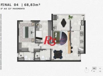 1d97ca69742552dd91e213e2511cd9391c8a3ae7 · Apartamento à venda, 68 m² por R$ 650.295,85 - Marapé - Santos/SP