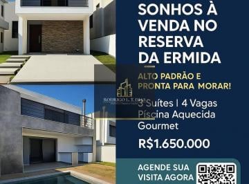 Casa · 250m² · 3 Quartos · 4 Vagas · BELÍSSIMA CASA À VENDA NO RESERVA DA ERMIDA – ELOY CHAVES – JUNDIAÍ