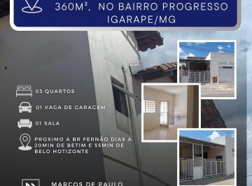 Casa de 3 quartos, Igarapé · 02 casas e um galpão, lote 360m² no bairro Progresso em Igarape/MG