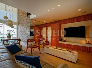 Apartamento · 210m² · 4 Quartos · 3 Vagas · Apartamento mobiliado em andar alto com mezanino e varanda gourmet - Brooklin
