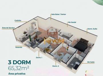 6720722ffffd3f23879ab35d1b92b567216351fe · Apartamento 3 dormitórios à venda, 65 m² Parque Residencial Flamboyant - São José dos Campos/SP