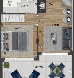 8b3f1d35c47034616c3a239cced8a1ac73b4fb1a · Apartamento com 1 dormitório à venda, 33 m² por R$ 571.033,00 - Brooklin Novo - São Paulo/SP