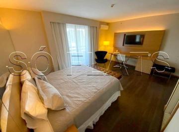 Apartamento · 32m² · 1 Quarto · 1 Vaga · Flat de 32m² com 1 dormitório totamente mobiliado disponível á venda.