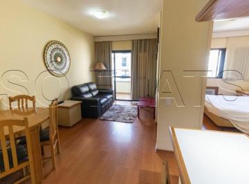 Apartamento · 35m² · 1 Quarto · 1 Vaga · Flat mobiliado com cômodos bem generosos, varanda, ao lado do Supermercado Carrefour. Sem fiador.