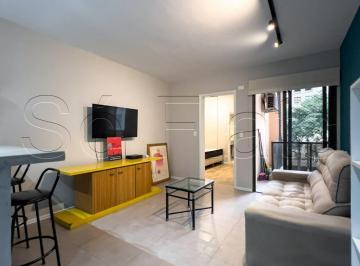 Apartamento · 42m² · 1 Quarto · 1 Vaga · Flat a duas quadras da Av. Paulista, na parte mais arborizada dos Jardins, disponível para locação.