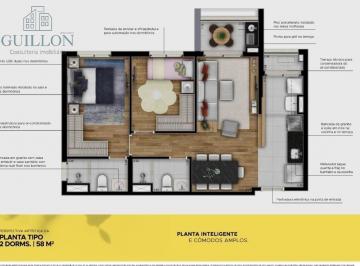 Apartamento · 58m² · 2 Quartos · 2 Vagas · Apartamento à venda 2 Quartos, 1 Suite, 2 Vagas, 58.45M², Jardim Esplanada, São José dos Campos - SP