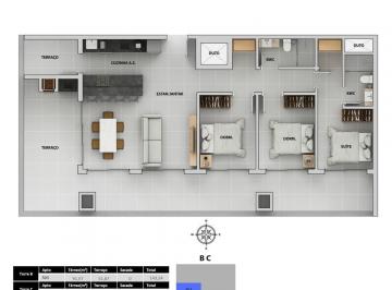 Planta 40 - 3 dorm 143,24m² - cobertura horizontal · Cobertura, Ingleses do Rio Vermelho, Florianópolis, SC