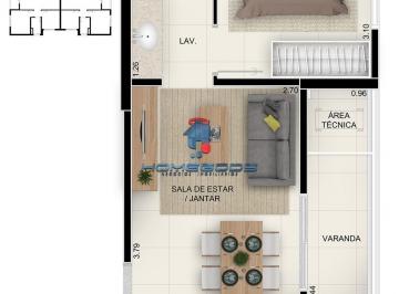 Apartamento · 35m² · 1 Quarto · 1 Vaga · Apartamento à venda em Campinas, Vila Eliza, com 1 quarto, com 35.82 m², Urban Design Taquaral