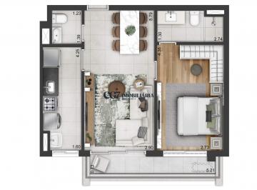 Apartamento · 53m² · 1 Quarto · 1 Vaga · Studio de 53m² a Venda -Soul