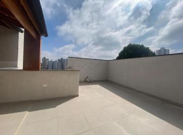 Apartamento · 92m² · 2 Quartos · 1 Vaga · Cobertura com elevador de 2 dormitórios para alugar, 92 m² por R$ 2.835/mês - Vila Scarpelli - Santo