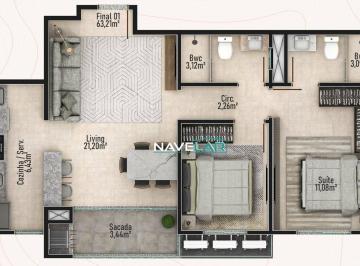 a3f81a2b60ba53e134da1d95428c2d5639626da2 · Apartamento com 2 dormitórios à venda, 63 m² por R$ 621.000 - Centro - Navegantes/SC