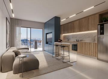 Living com cozinha integrada da planta de 86 m² do Fazenda Garden (imagem ilustrativa) · Fazenda Garden: apartamento de 86 m² com 2 suítes à venda em Itajaí
