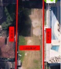 Terreno · 1260m² · Terreno à Venda de  Frente para a Praia no José Menino – Santos