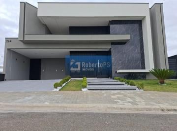 Foto 01 · Casa Térrea de Luxo em Condomínio: 3 Quartos, 3 Suítes, 2 Salas, 2 Vagas de Garagem - Caçapava-SP, S