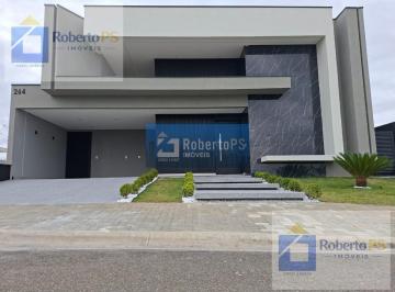 Foto 01 · Casa Térrea de Luxo em Condomínio: 3 Quartos, 3 Suítes, 2 Salas, 2 Vagas de Garagem - Caçapava-SP, S