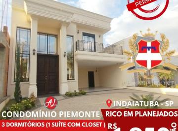 Casa de 3 quartos, Indaiatuba · Sobrado A Venda Estilo Neoclássico No Condomínio Piemonte - Indaiatuba -SP!