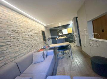 Apartamento · 37m² · 1 Quarto · 1 Vaga · Flat mobiliado em Moema, prox a Av. Ibirapuera e ao Metrô com entrada imediata e sem fiador.