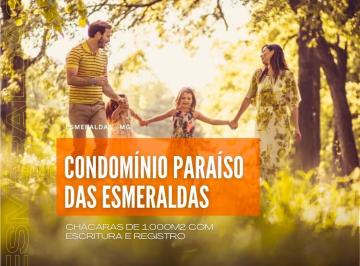 Terreno · 1000m² · CONDOMÍNIO PARAÍSO DAS ESMERALDAS  - TERRENOS DE 1.000M² EM ESMERALDAS MG
