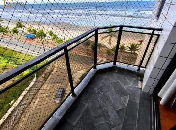 Apartamento de 2 quartos, Mongaguá · Apartamento com sacada vista mar | Prédio frente mar com piscina e elevador