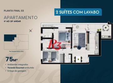 cd4db55c4b17023ca6b99095af42bba35bad70b7 · Apartamento à venda, 75 m² por R$ 1.122.060,02 - Ponta da Praia - Santos/SP