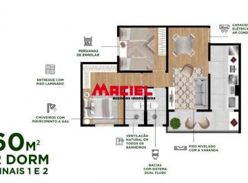 Apartamento · 60m² · 2 Quartos · 2 Vagas · Ed Jardins Paratehy (Urbanova) - 2 quartos / 1 suíte / 2 vagas / varanda
