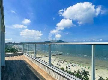 Apartamento · 340m² · 3 Quartos · 1 Vaga · Cobertura reformada frente mar no Boqueirão em Santos