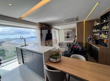 Apartamento · 72m² · 1 Quarto · 1 Vaga · Apartamento mobiliado com vista para o mar, 72 m², 1 suíte na Pompéia, Santos