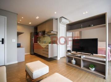 Apartamento · 43m² · 1 Quarto · 1 Vaga · Apartamento de 43 m² para venda no Brooklin. Totalmente mobiliado, pronto para morar. Andar alto.