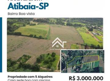 59db4a9df15d1826fc175909961bb78b86fc312e · Terreno à venda, 121000 m² por R$ 2.500.000,00 - Boa Vista - Atibaia/SP