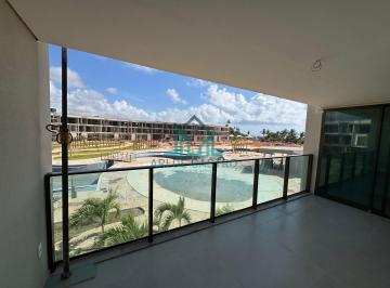 Apartamento · 63m² · 2 Quartos · 1 Vaga · Apartamento com 2 Quartos com Varanda Gourmet, Frente Piscina e Vista Mar no Milagres Beach Residenc