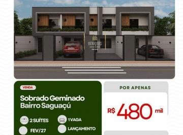 2hdum942otblmzy1nzdhyzfk_md · Sobrado Geminado no Saguaçu com 4m de abertura 76,22m²,  2 suítes e 1 vaga.