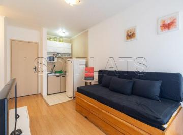 Apartamento · 36m² · 1 Quarto · 1 Vaga · Studio disponível para locação em Moema totalmente mobiliado com 1 dormitório e 1 vaga