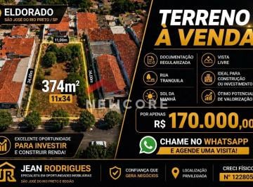 Terreno · 374m² · Lote em Rua Palestina - Eldorado - São José do Rio Preto/SP