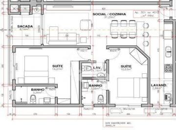 Apartamento · 89m² · 2 Quartos · 1 Vaga · APARTAMENTO COM 2 SUÍTES, LAVABO, HOBBY BOX E GARAGEM NO BAIRRO SACO DOS LIMÕES