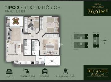 Apartamento · 76m² · 3 Quartos · 2 Vagas · Apartamento 3 dormitórios sendo 1 suite Abraão FLorianopolis SC